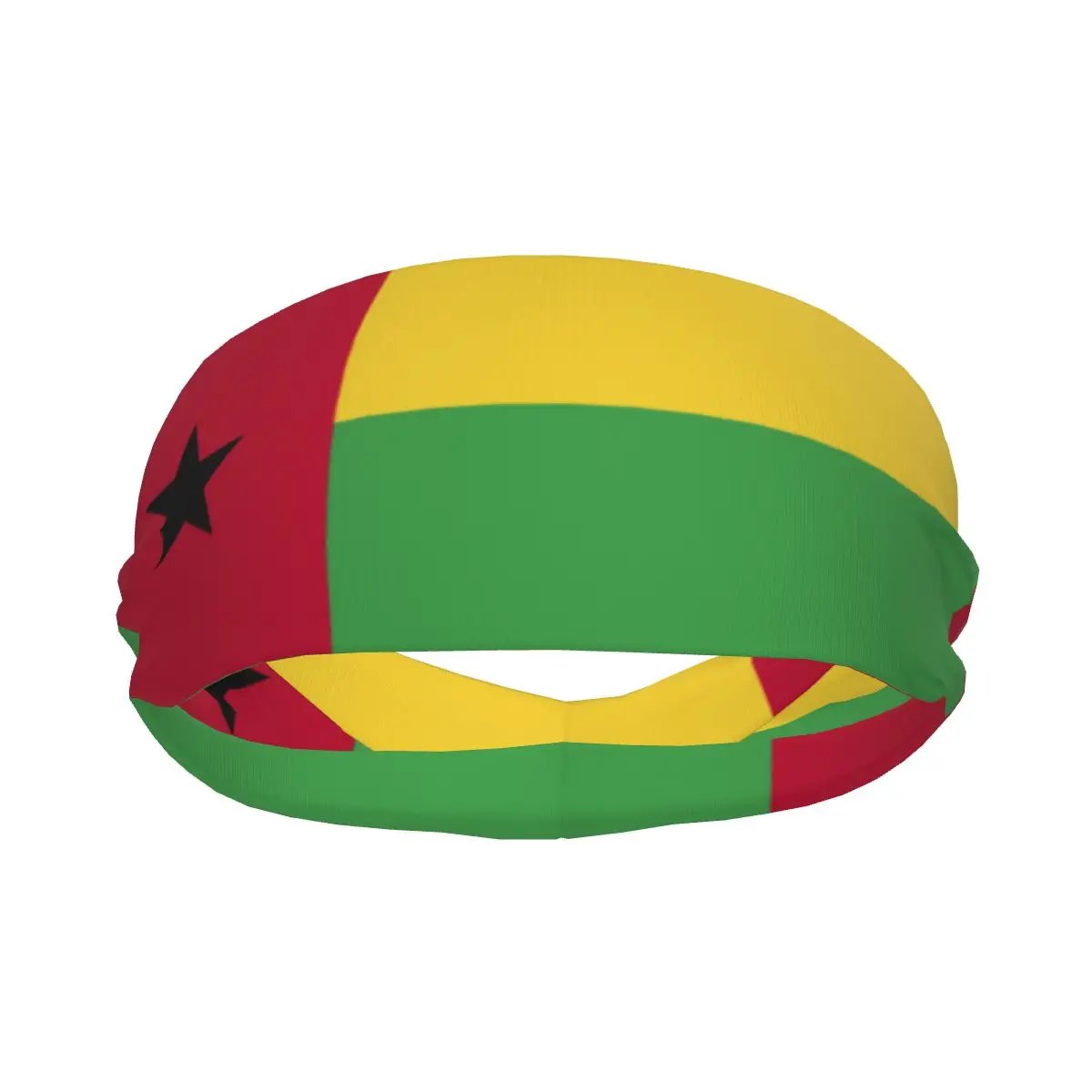 Custom Guinea-Bissau Flag Sport Headbands for Women Men Stretchy Moisture Wicking Gym Sweatband