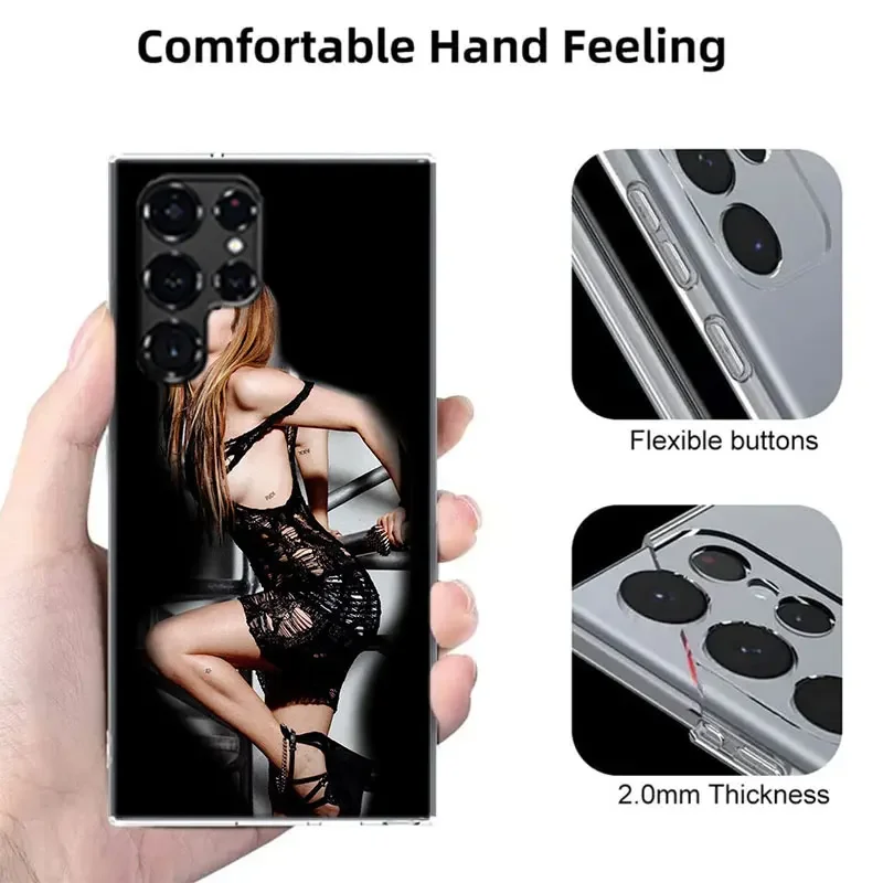 Piosenkarka Avril Lavigne okładka do Samsung Galaxy S21 S20 FE S23 S22 S24 Ultra etui na telefon S10 S10E S8 S9 Plus S7 Edge Clear Coque Lu