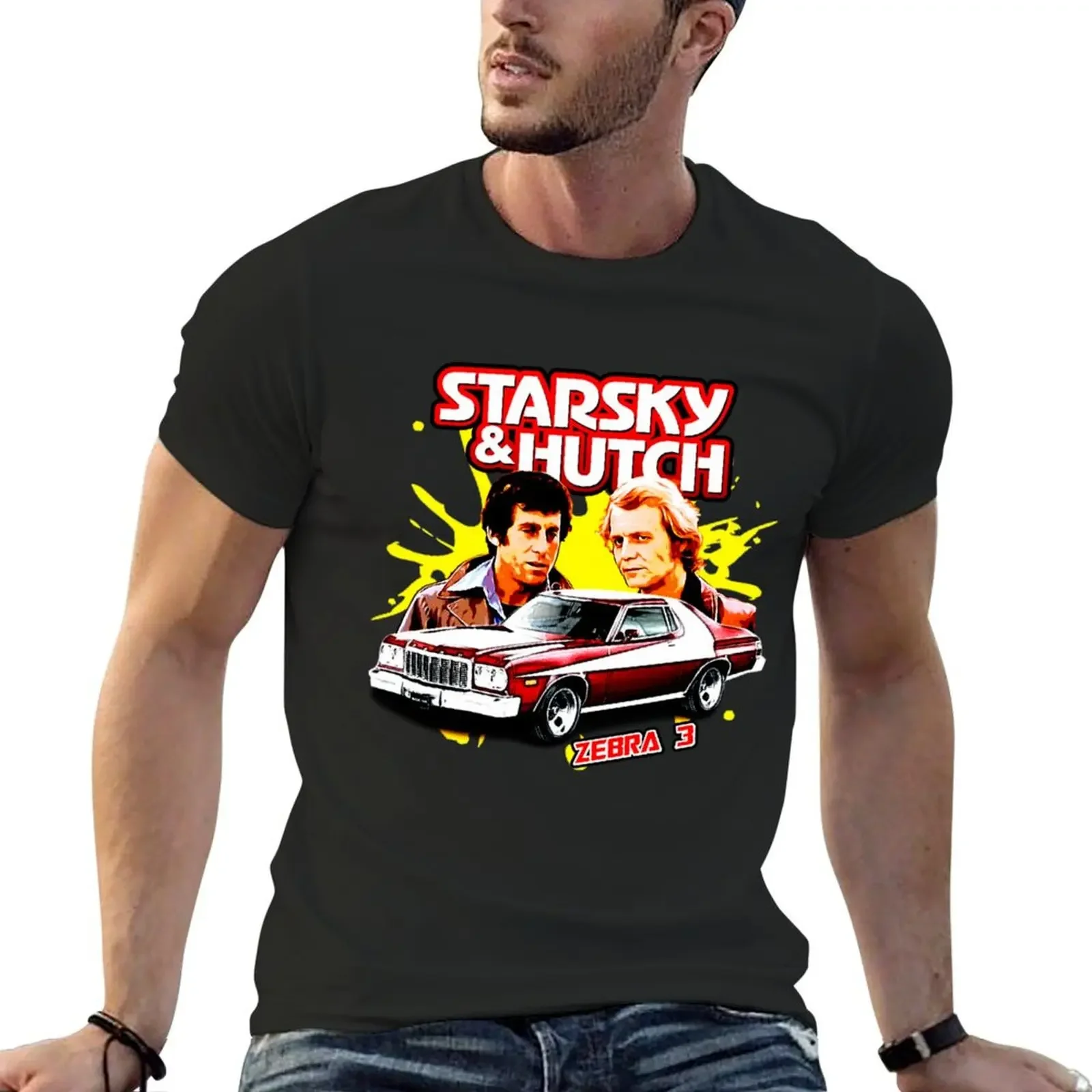 Starsky and Hutch TV series T-shirt shirts graphic tees plus size tops Short sleeve tee men