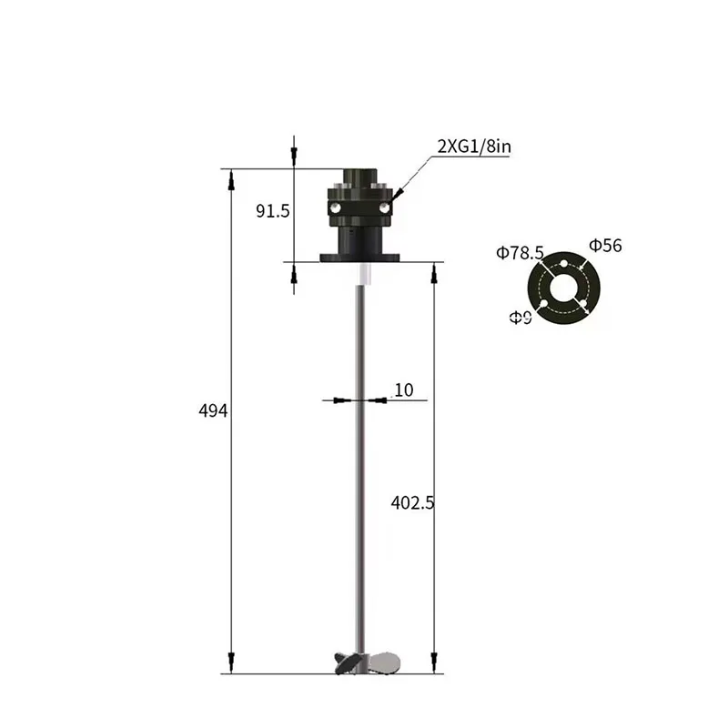 1 Gallon Air Motor Mini Air Motor Fan Type Agitator 5 Liter Agitator Paint Liquid Mixer Agitator Stainless Steel Blades