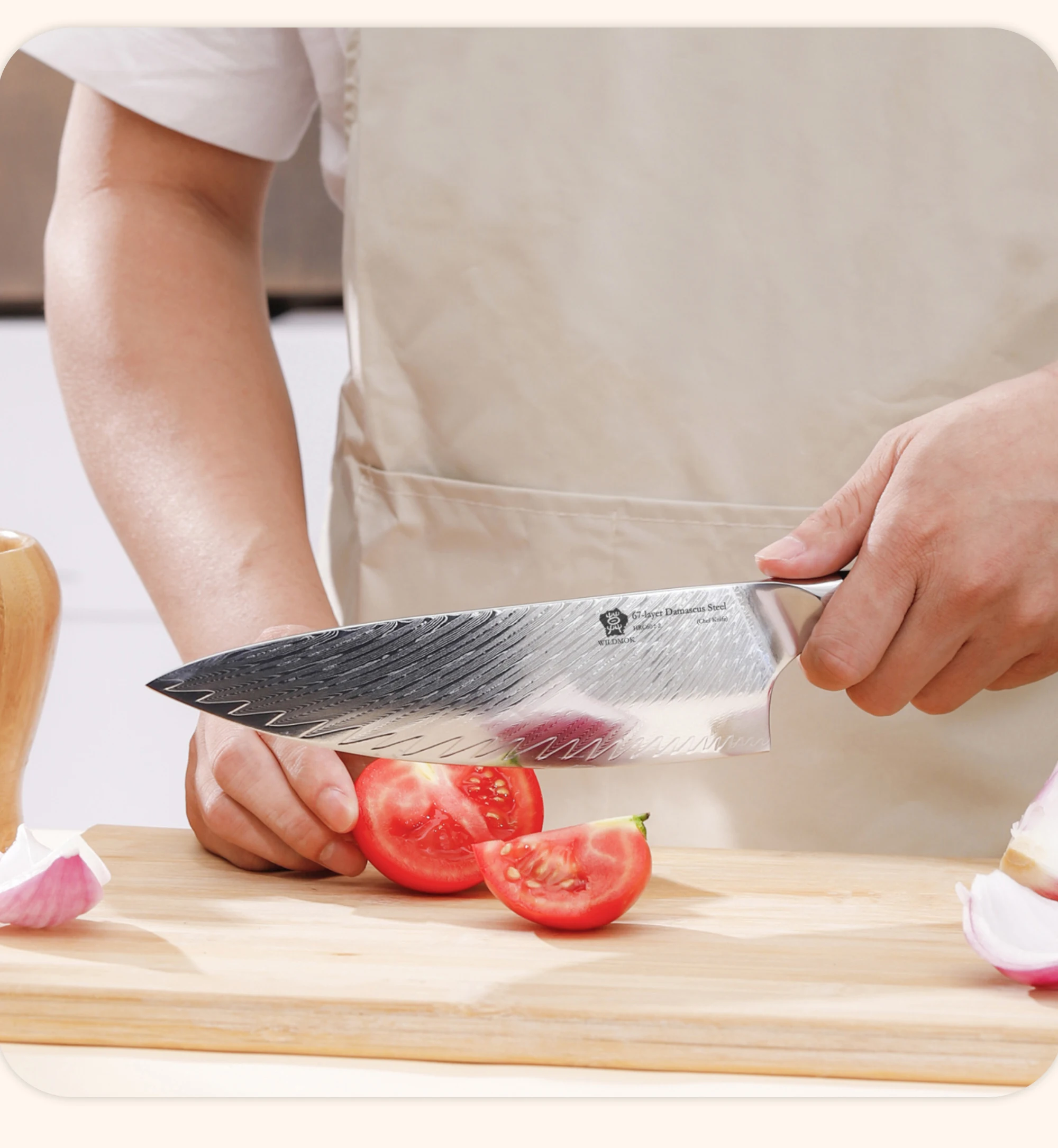 

WILDMOK 2 PCS Kitchen Knife Set 67 Layers Japanese Damascus Steel High Quality VG10 Chef Utility Knives with Resin Handle