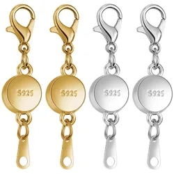 925 Silver Magnetic Jewelry Clasp, Round Magnetic Necklace Clasps and Closures,Magnetic Clasp Converter for Jewelry Making