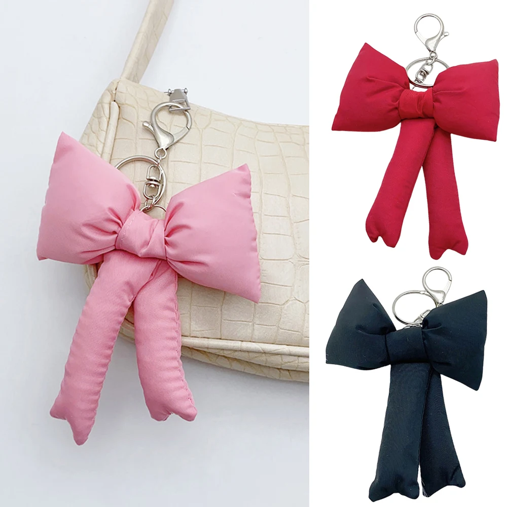 Saco de arco de algodão pingente 3d bowknot chaveiro mochila pendurado decoração arco chave titular chaveiro menina coração moda saco acessório