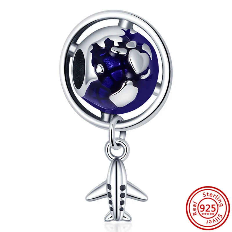 2026 Heißer Verkauf Charms Perle 925 Sterling Silber Blauer Schmetterling Leuchtender Glühwürmchen-Anhänger Passend für Armreif Armband Halskette DIY Schmuck