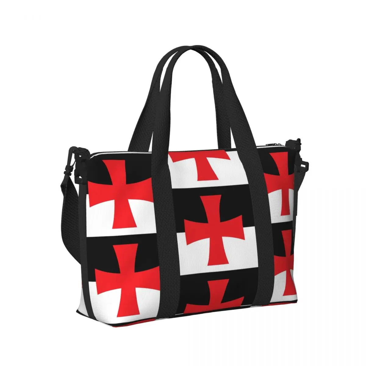 

Флаг рыцарей тамплиеров с гербом, средневековый воин, крест, пляжная дорожная сумка, сумки-тоут для женщин, дорожная сумка для покупок