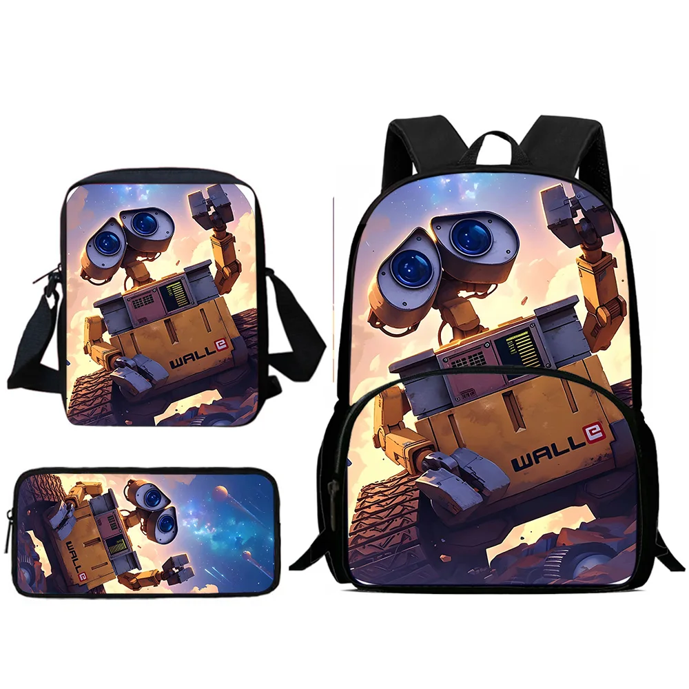 Child Backpacks Cute Anime Wall-E Shoulder Bag Pencil Case Pupil Large Capacity School Bags for Boys Girls Best Gift