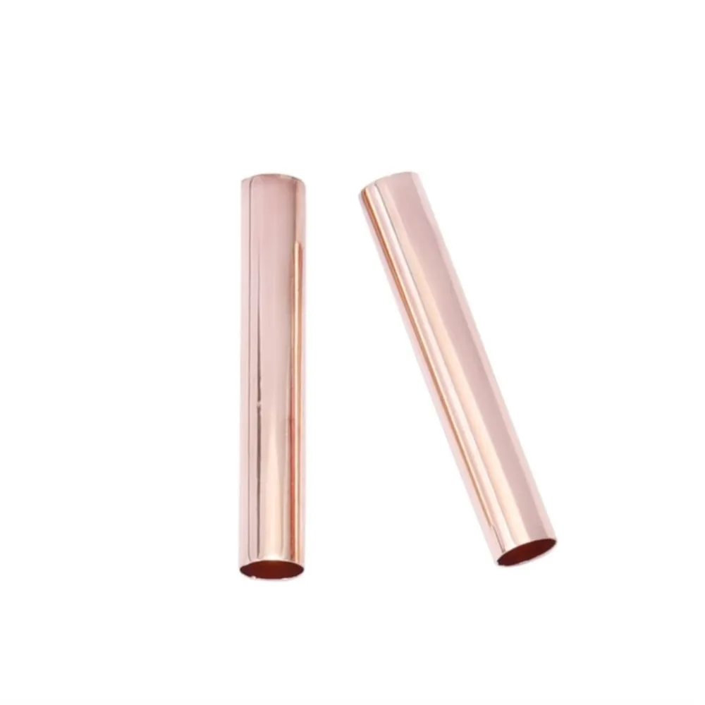 50Pcs/Lot Copper Hollow Tube Spacer Beads Connectors Straight Bead For DIY Bracelet Necklace Jewelry Making Finding Accessories