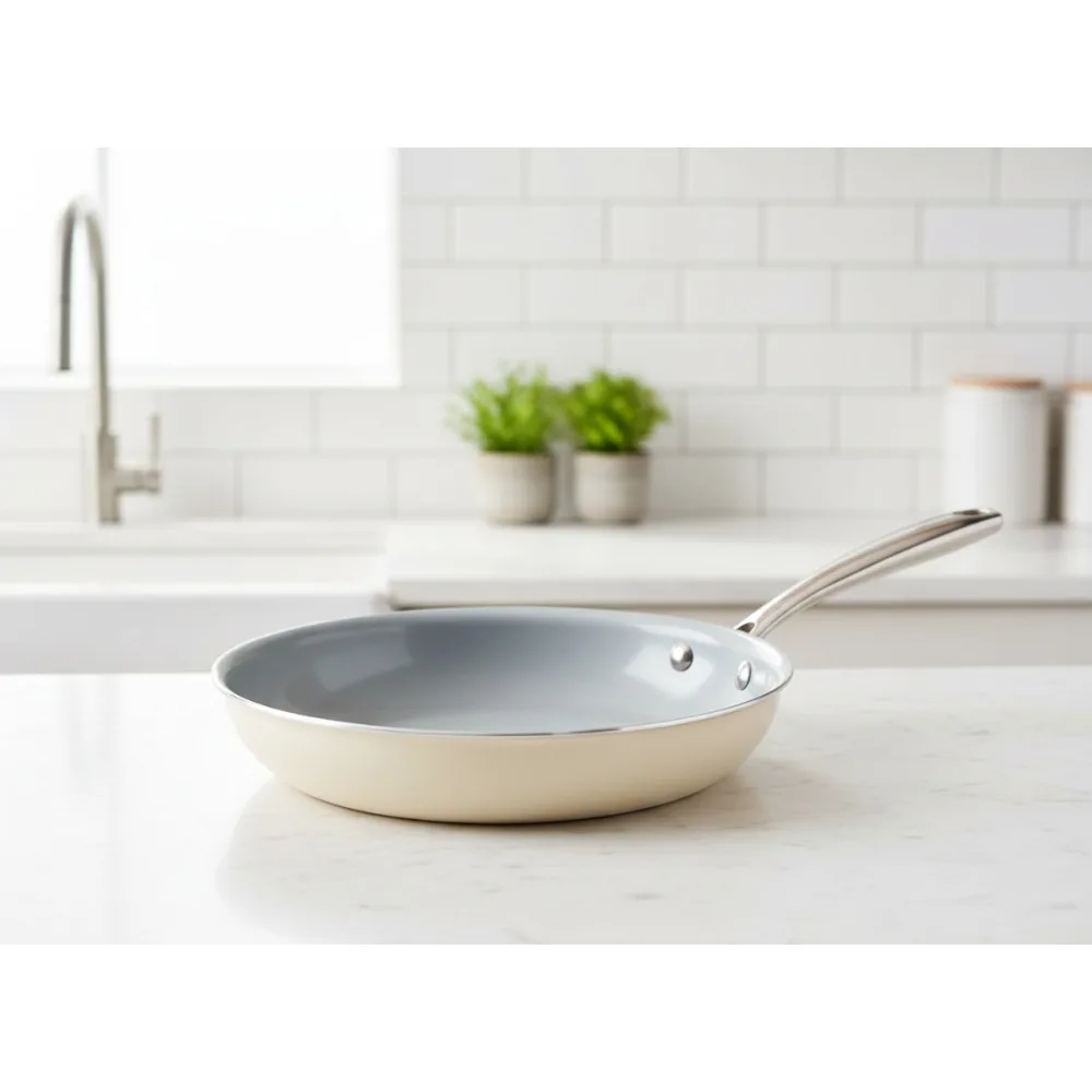 

11-дюймовая керамическая сковорода с антипригарным покрытием: индукционная сковорода без PFOA/PTFE для здорового приготовления пищи