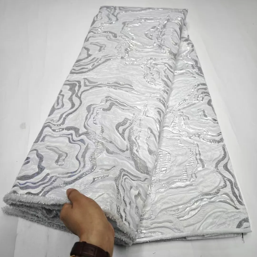 

African Brocade Lace Fabric Latest 2025 Nigerian Jacquard Lace Damask Lace Fabric Sew Luxury Party Dresse For Women NH6182