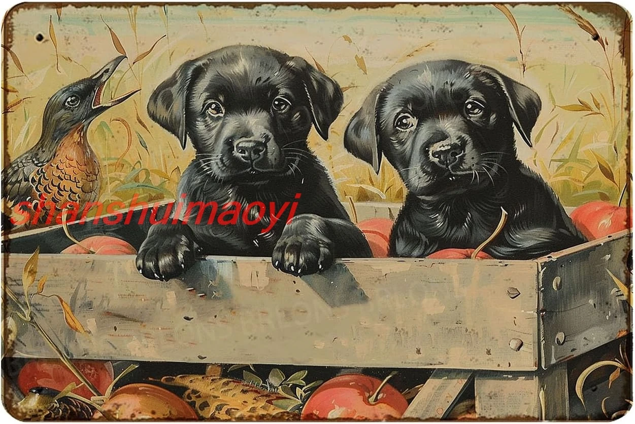 shan n Sign Farm Black Dog Metal Sign Alumium Sign Vintage Sign Retro Sign for Home Bar Office Outdoor Wall Decor 8x12Inc 1pc