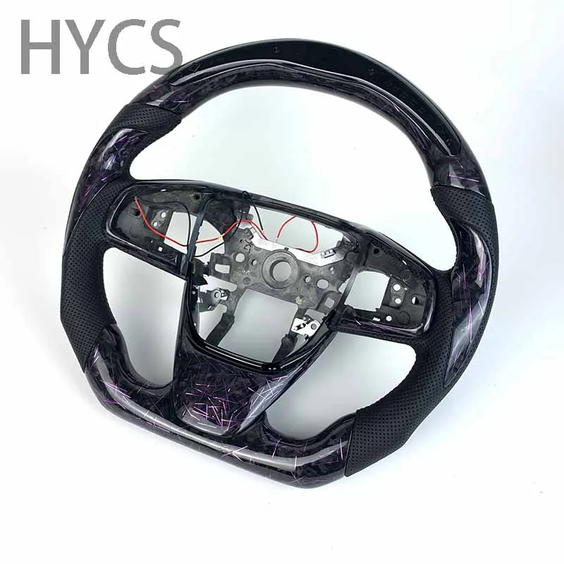 Customized LED Forged Carbon Fiber Sports Steering Wheel for Honda Civic 2016 2019 2021 2021 Sports Wheel Without airbags