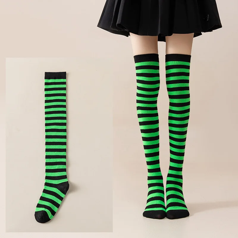 Preppy Style Slim Over Knee Long Socks For Women Christmas Colorful Multi Styles High Tube Socks Versatile Holiday Daily Legwear