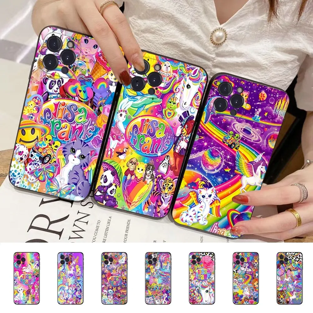 Lisa Frank Art Phone Case Silicone Soft for iphone 16 15 14 13 12 11 Pro Mini XS MAX Plus X Cover