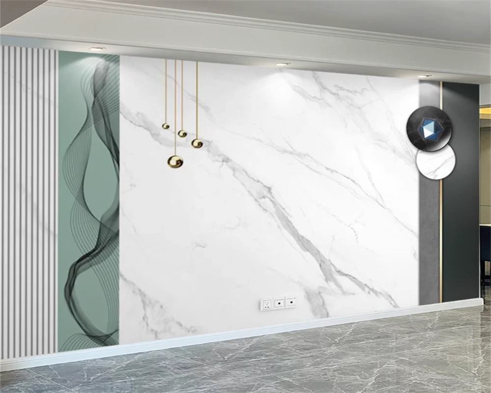 ورق حائط Beibehang خلفية تلفزيون حديثة مخصصة، نمط رخامي جديد، ملصق حائط عالي الجودة، ورق حائط لغرفة المعيشة