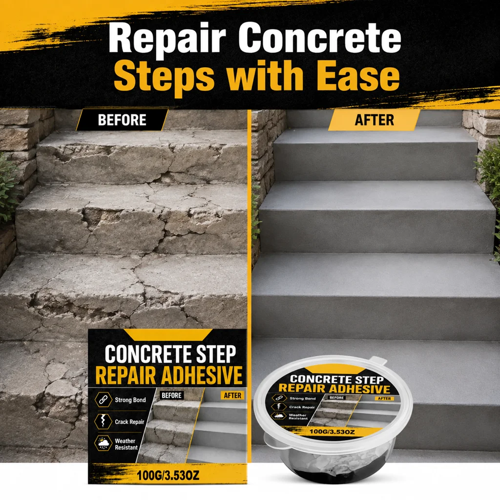 Waterproof Repair Adhesive Concrete Crack Repair Glue Weather Resistant Sealant for Outdoor Steps Floor Gaps DIY Repair Kit 100g