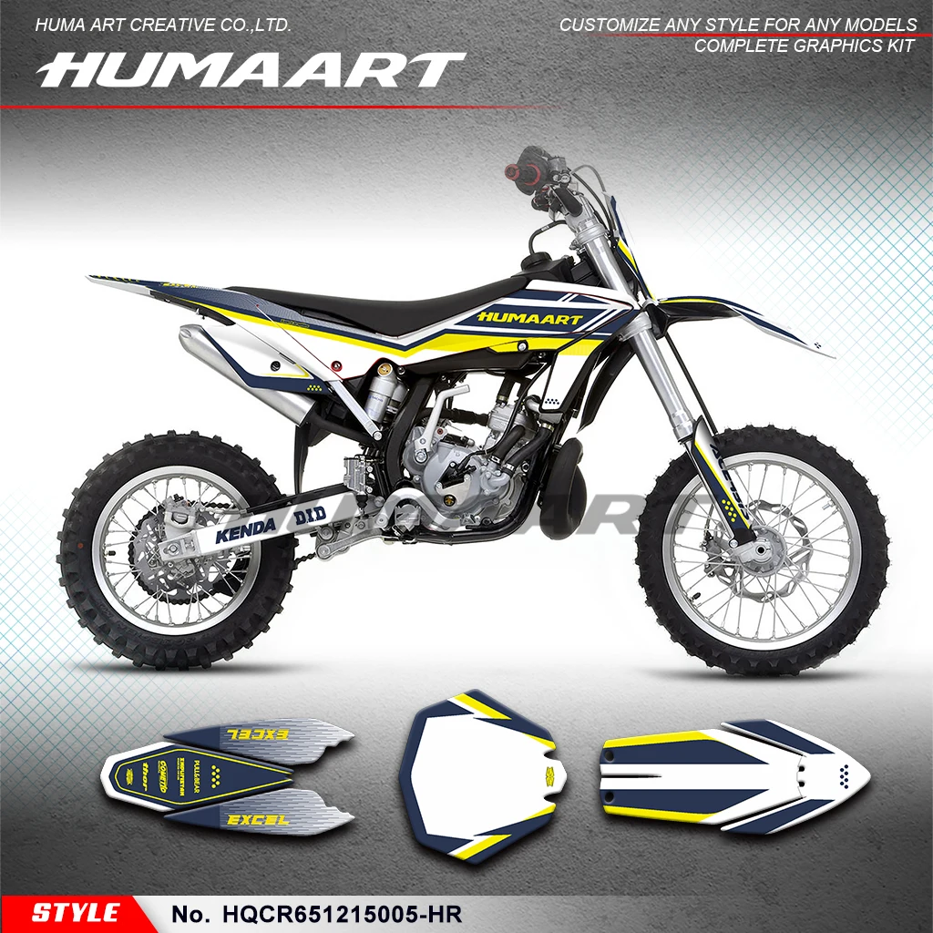 HUMAART Graphics Kit Adhesive sticker for Husqvarna CR65 CR 65 2012 2013 2014 2015 Shield, HQCR651215005-HR