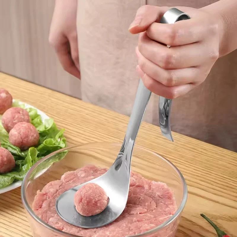 Stainless Steel Meatball Maker Spoon Non-Stick Meat Fish Ball Rice Ball Making Mold Creative Squeeze Press Kitchen Cooking Tools