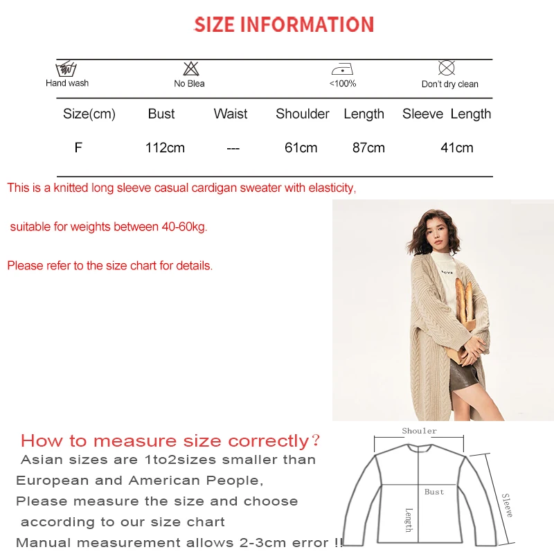 HELIAR Women Loose Warm Long Cardigan Coat Solid Long Sleeve Knit Thicken Sweater Coat Streetwear TRAF Women Coat Autumn Winter