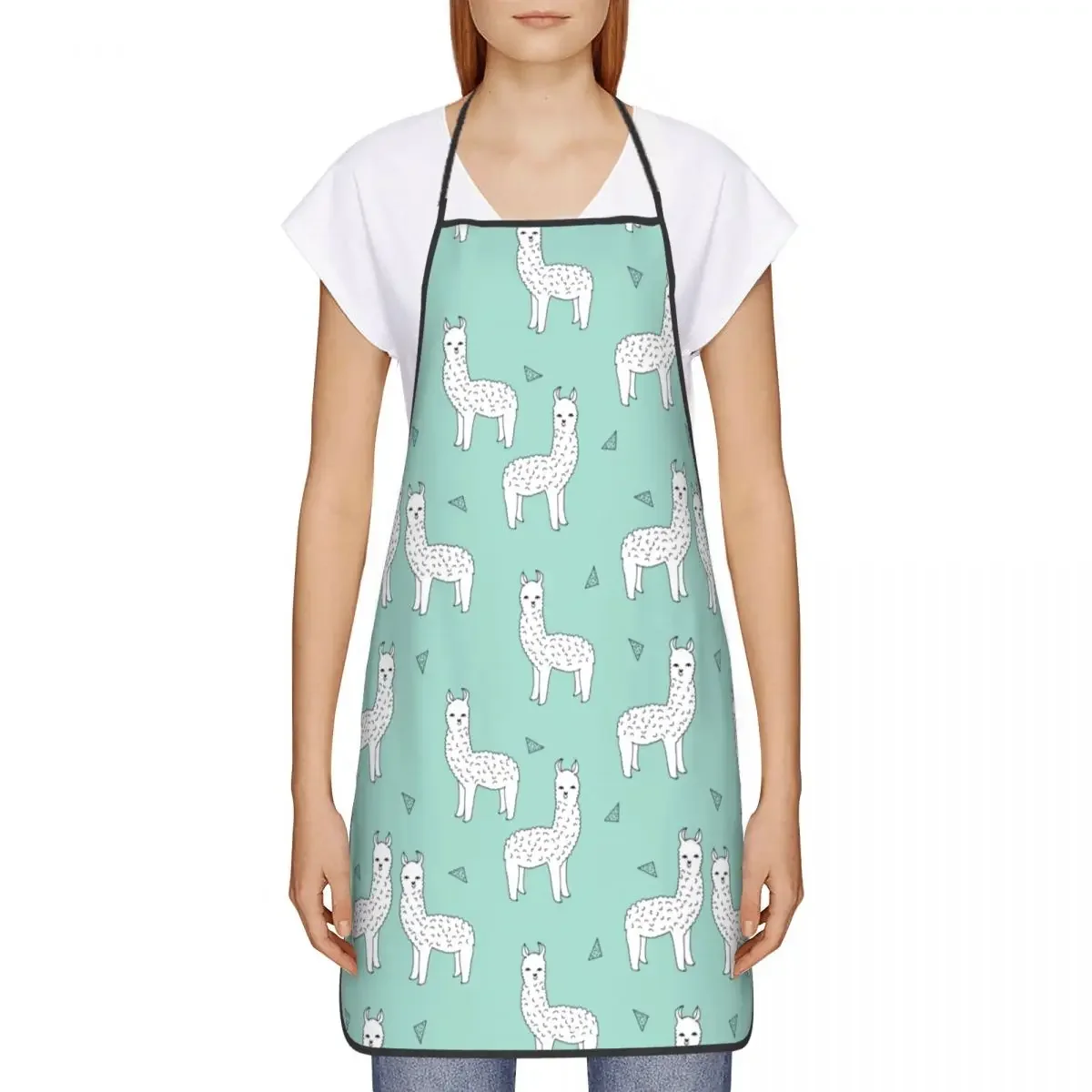 Funny Alpaca Bib Apron Men Women Unisex Kitchen Chef Cute Llama Tablier Cuisine for Cooking Baking Gardening