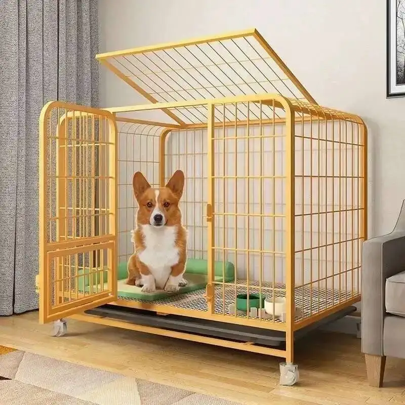 Bold Retriever Toilet Separation Dog Pet Cage Golden Indoor Labrador Household Dog with Cage Playpen Dog Cage Large Medium