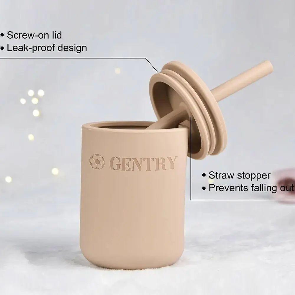 2026 New Custom Name Engraved Silicone Toddler Cup, Cute Footprint Pattern Kids Straw Cup, Baby 1st Birthday Party Favor Gift.