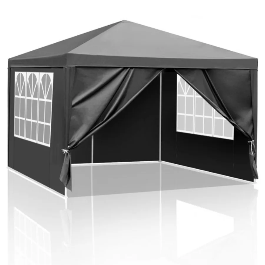 

10'x10' Gazebo Waterproof Outdoor Canopy Patio Tent Party Tent for Wedding BBQ Cater Black