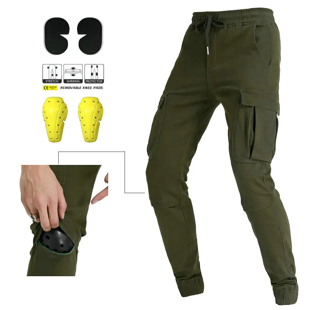 Motorcycle workers' leggings multi-pocket with protective gear jeans men locomotive anti-drop casual ridingpants Equipments