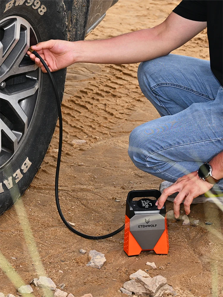AliExpress ETENWOLF ZEPHYR S3 Portable Tire Inflator 100% Duty Cycle 160 PSI Car Air Compressor 7800mAh For Cars Motorcycles Balls (New)