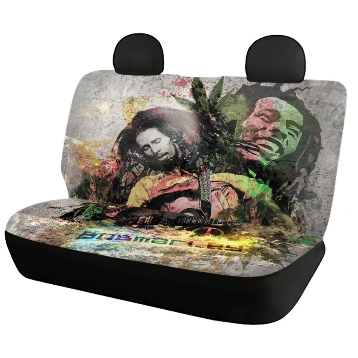 Universal Vehicle Seat Covers for Women Bob Marley Print Anti-Slip Seat Protector Easy to Install Front&Back Interior Seat Cover