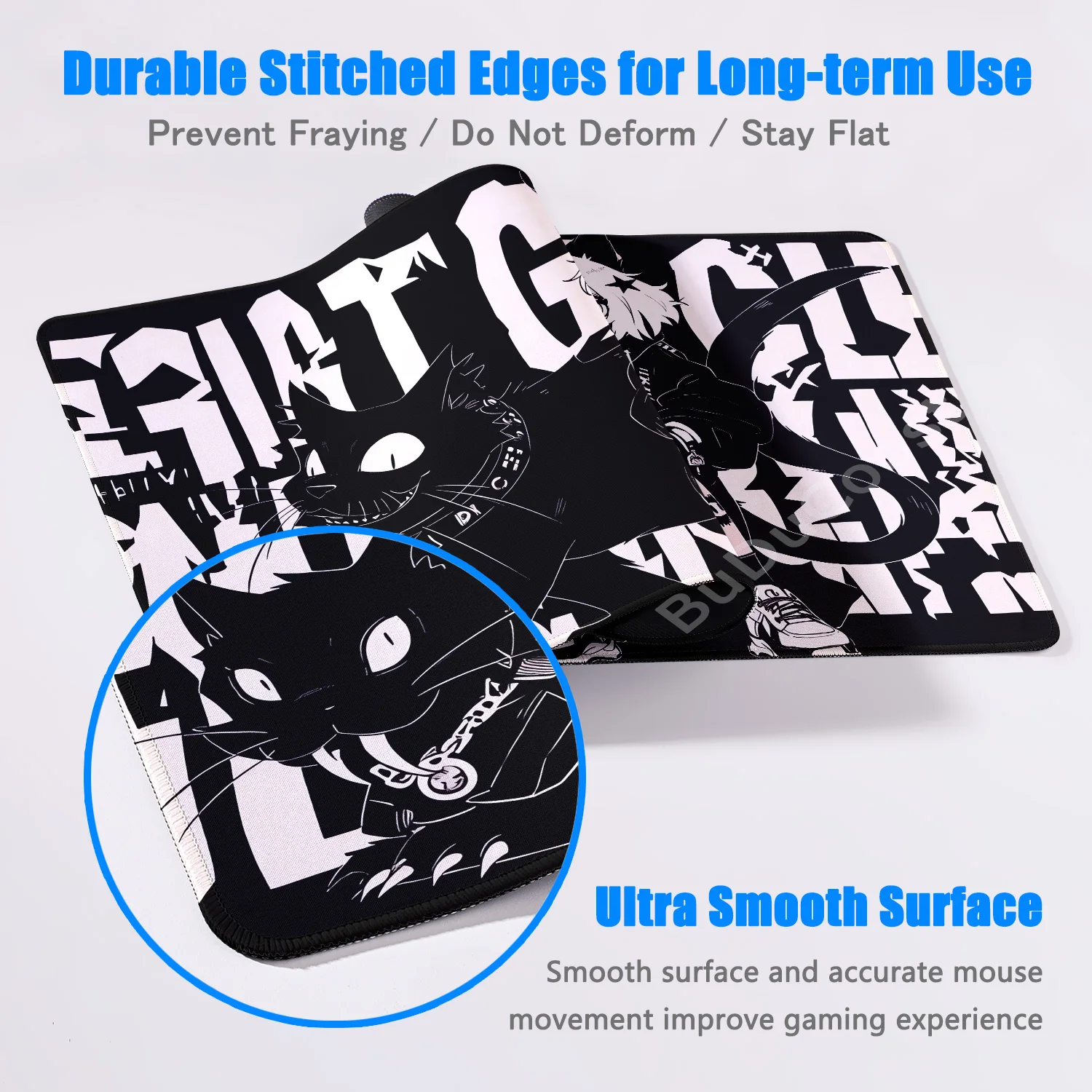 Anime Trendy Graffiti Mousepad Large Cyberpunk Style HD Table Pad Lockedge Thickened PC Keyboardpad Office Girl And Cat Desk Mat - Image 4