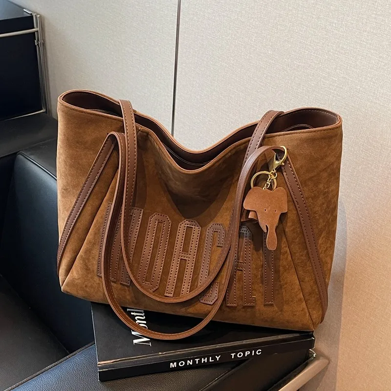 spring-summer-faion-large-capaci-suede-tote-bag-women's-commuter-single-oulder-bag-korean-sle-soft-handbag