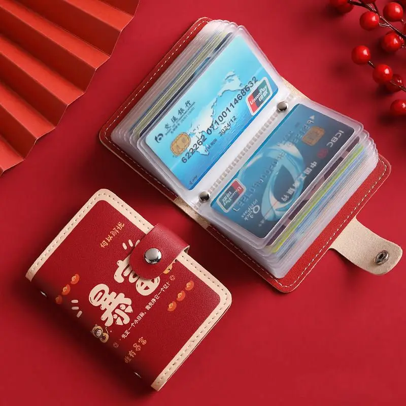 Cute Cartoon Large Capacity Multi-Card Slim Anti-Magnetic Compact Men's Card Holder Wallet Female Stylish Minimalist Design