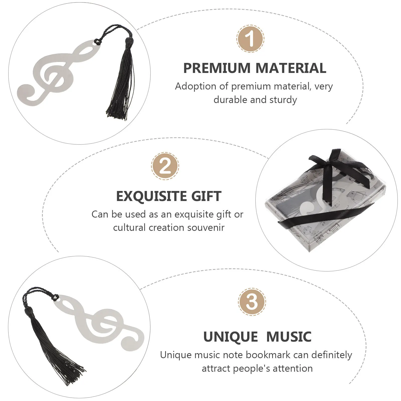 

10pcs Music Note Metal Bookmark Thin Light Decorative Bookmark For Students Readers Scrapbooks Diy Tassel Reading Gift