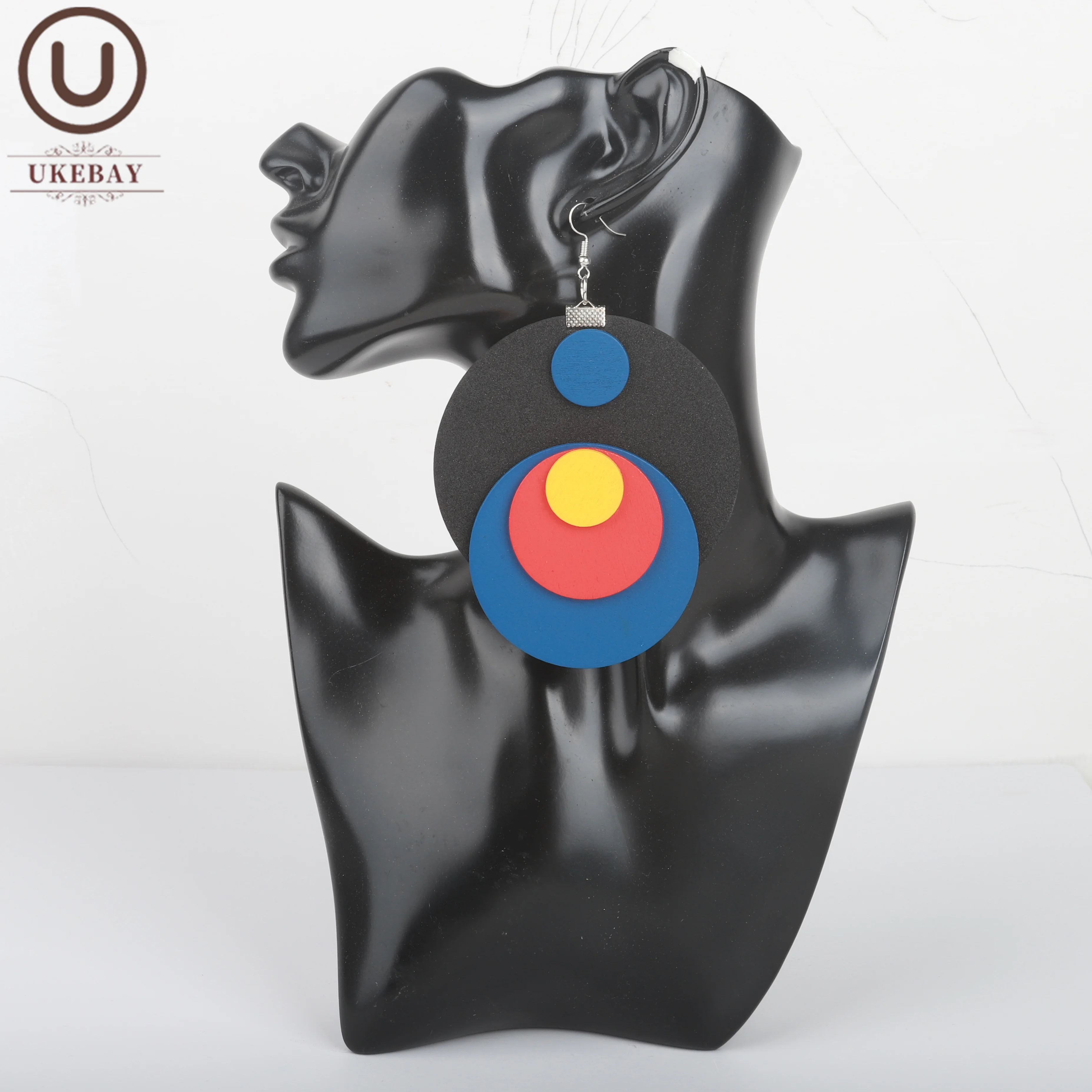 

Новые синие большие серьги UKEBAY, персонализированные Подвесные серьги ручной работы, роскошные резиновые украшения, подходящие серьги