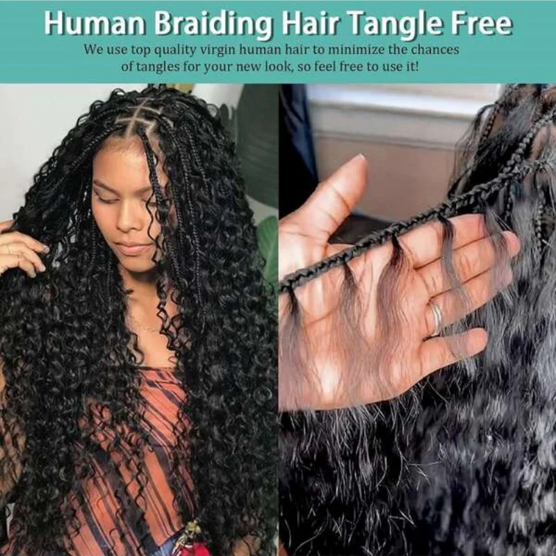Human Braiding Hair Deep Water Wave Bulk 110g 2 Bundles Human Hair Bulk For Braiding Full And Thick No Weft Human Hair Extension image 4