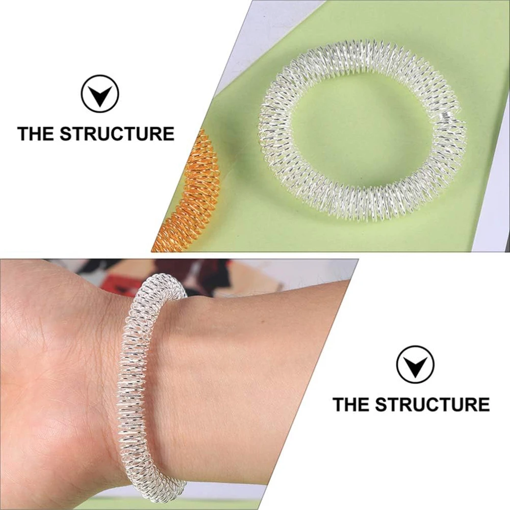 2Pcs Wrist Massage Ring Acupuncture Ring Health Wrist Massager Ring Acupressure Massage Ring Spiky Sensory Bracelet Bangles Ring