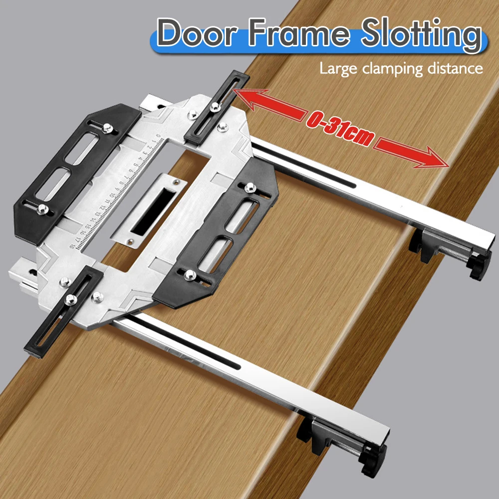 Door Hinge Template Hole Guide Jig Woodworking Hole Opener Positioning Slot Locator Door Cabinet Jamb Router Hinge Installation