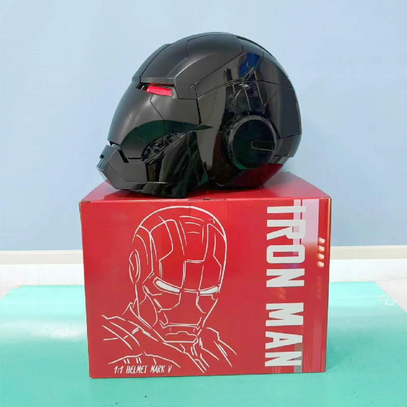 Nieuwe Zwarte Mk5 Iron Man Helm De Avengers 1/1 Draagbare Helm Transformeerbare Spraakgestuurde Elektrische Collectie Decoratie Gift - afbeelding 1