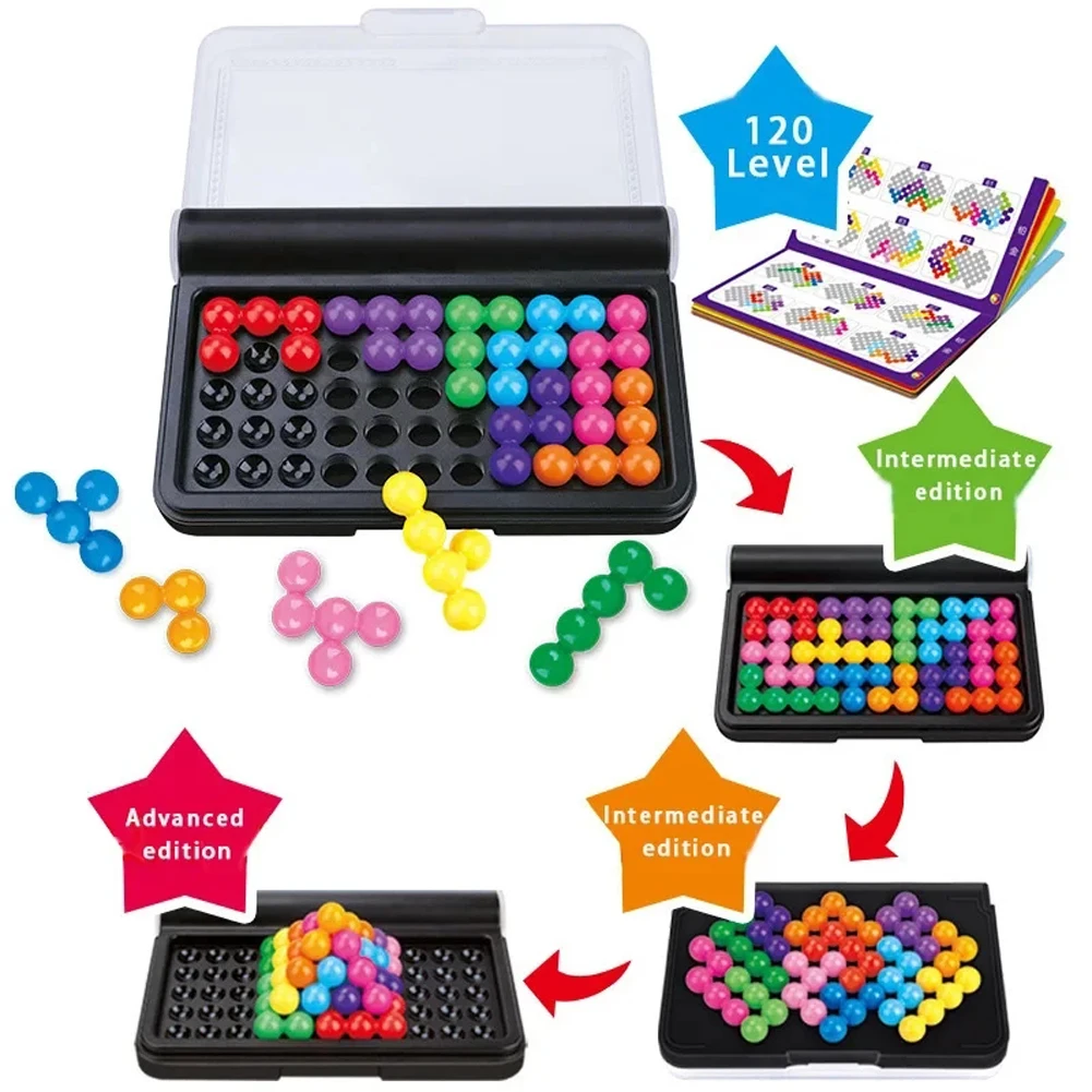 子供のための古典的な3Dパズル,ピラミッドプレート付きボードゲーム,パール,数学,数学,モンテッソーリおもちゃ,ギフト,iq, 120パズル