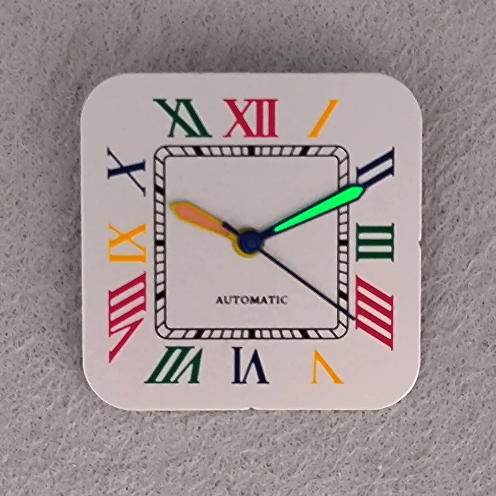 Customized Logo Dial 23.5mm NH05 /27mm NH35 Watch Square Dial Roman Numerals Dial Fit NH05/NH35 Movement Watch Replace Parts