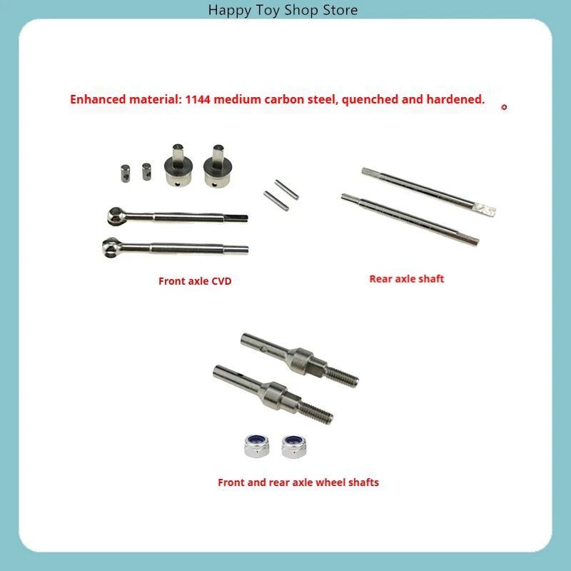 Upgrade Hardened Front CVD, Rear Axle & Wheel Axle for MJX 1/18 H18P RC Car Spare Parts