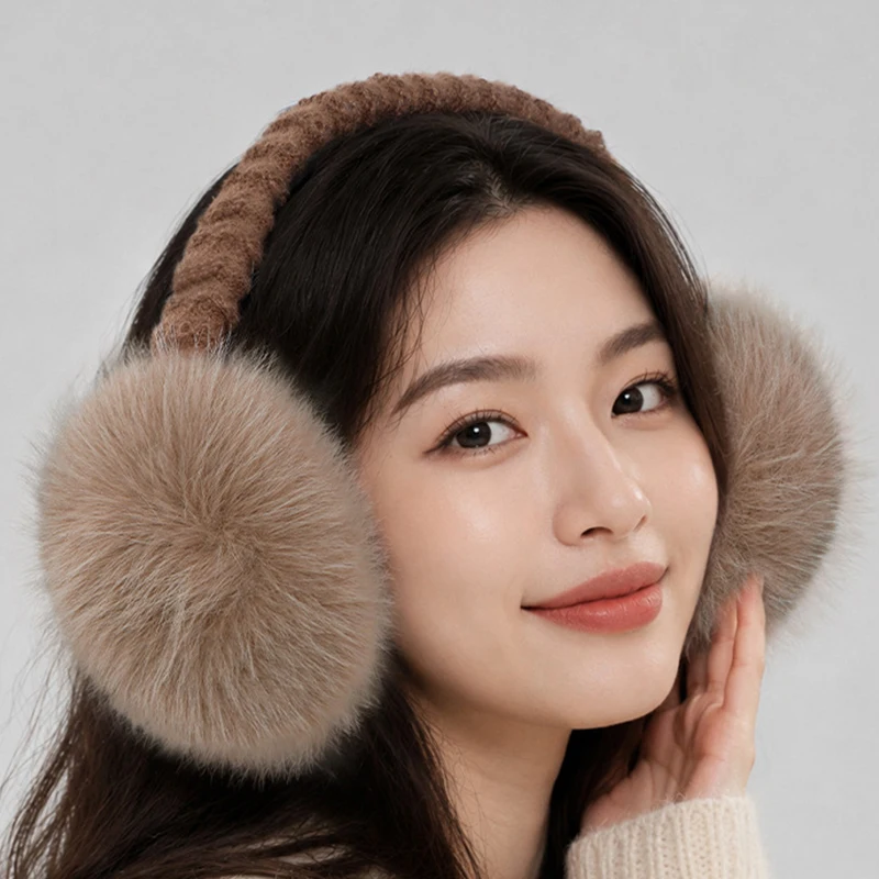 Solid color Earmuffs Fashion Winter Warm Earmuffs Fluffy Ear Muff for Women Soft Plush Earmuffs Girls  Cold Weather Ear Warmer