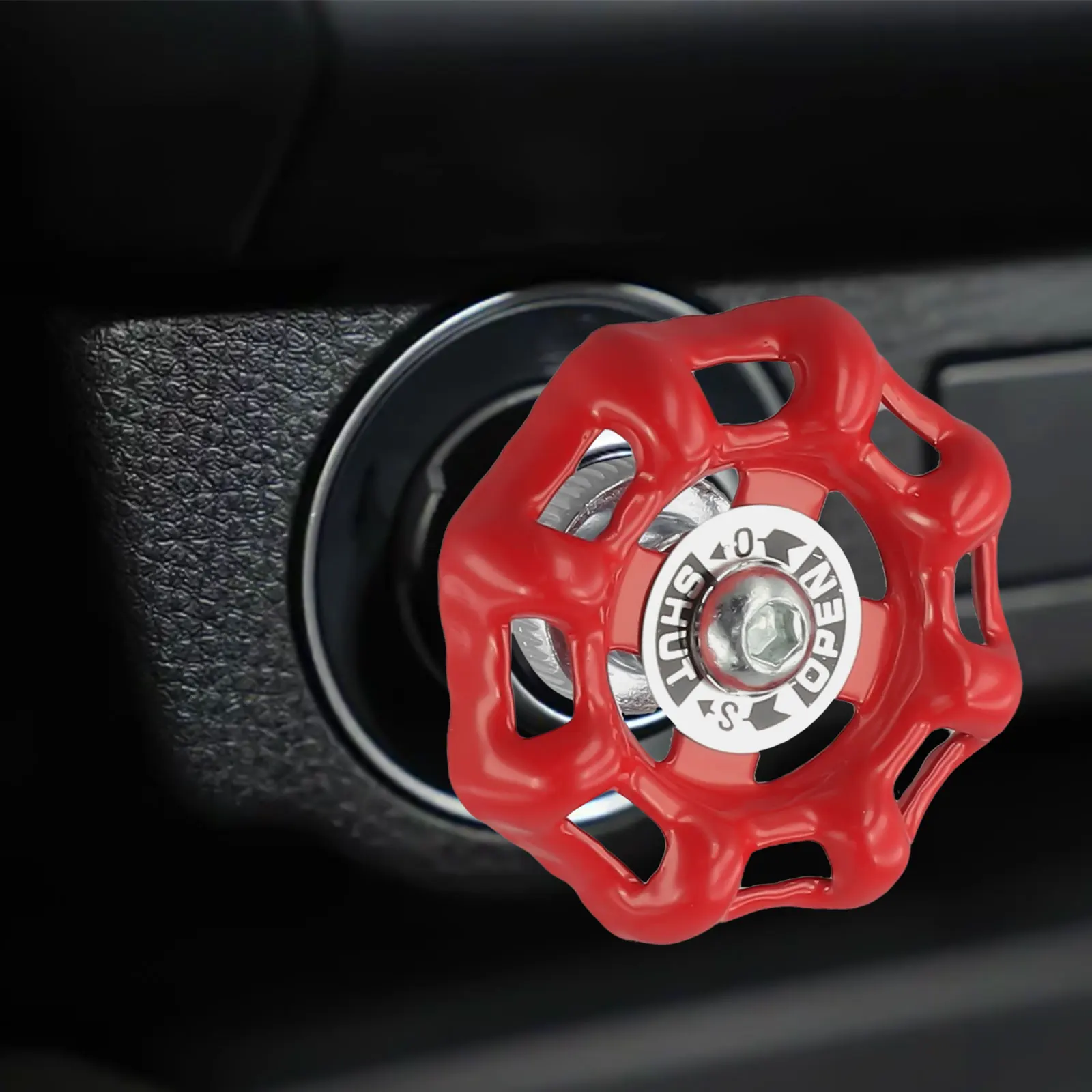 Engine Start Button Push To Start Button Red 6*6*6cm High Temperature Resistant Scratch Protection Alloy Material