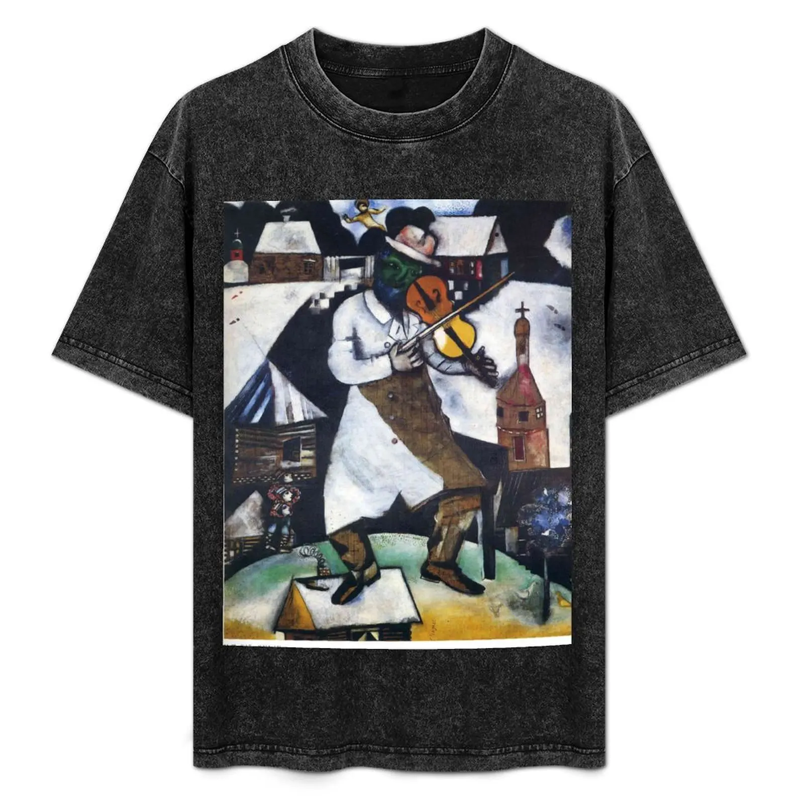 The fiddler by Marc Chagall (1913) T-Shirt vintage oversized t shirt anime t shirts boys whites clothing for men