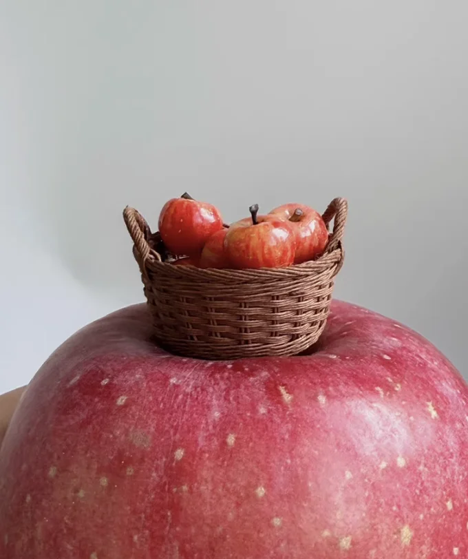 1/6 مصنوعات خوص مصغرة لبيت الدمى - سلة، سلة فواكه/خبز/زهرة، حقيبة، معلقة على الحائط، سلة أطفال |   الدعائم بيت الدمى الصغيرة