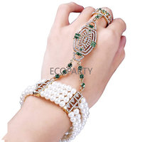 Art Deco The Great Gatsby Inspired Flower Simulated Pearl Bracelet Set Wedding Bridal Bracelet 1920s Flapper Accessories