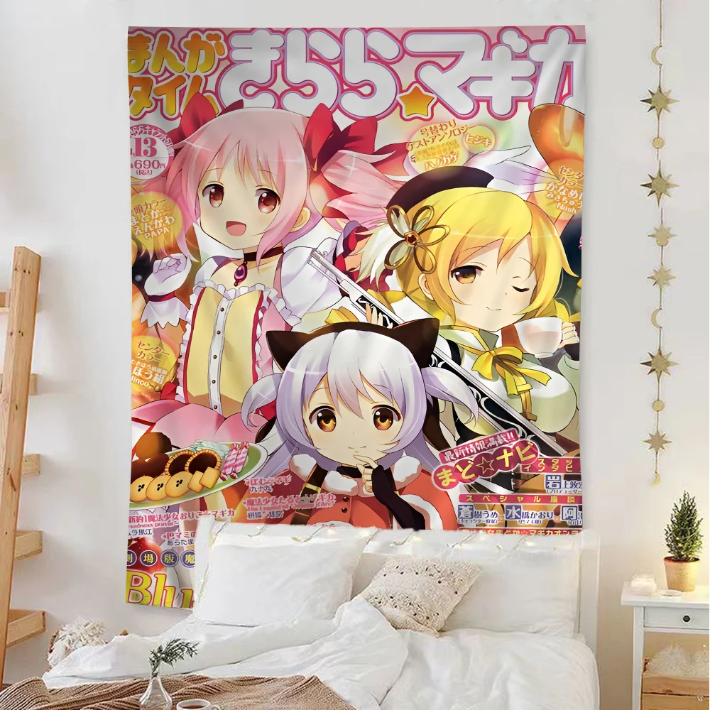 Puella Magi Madoka Magica Classic Movie Hippie Wall Hanging Tapestries for Living Room Home Dorm Decor Kawaii Room Decor