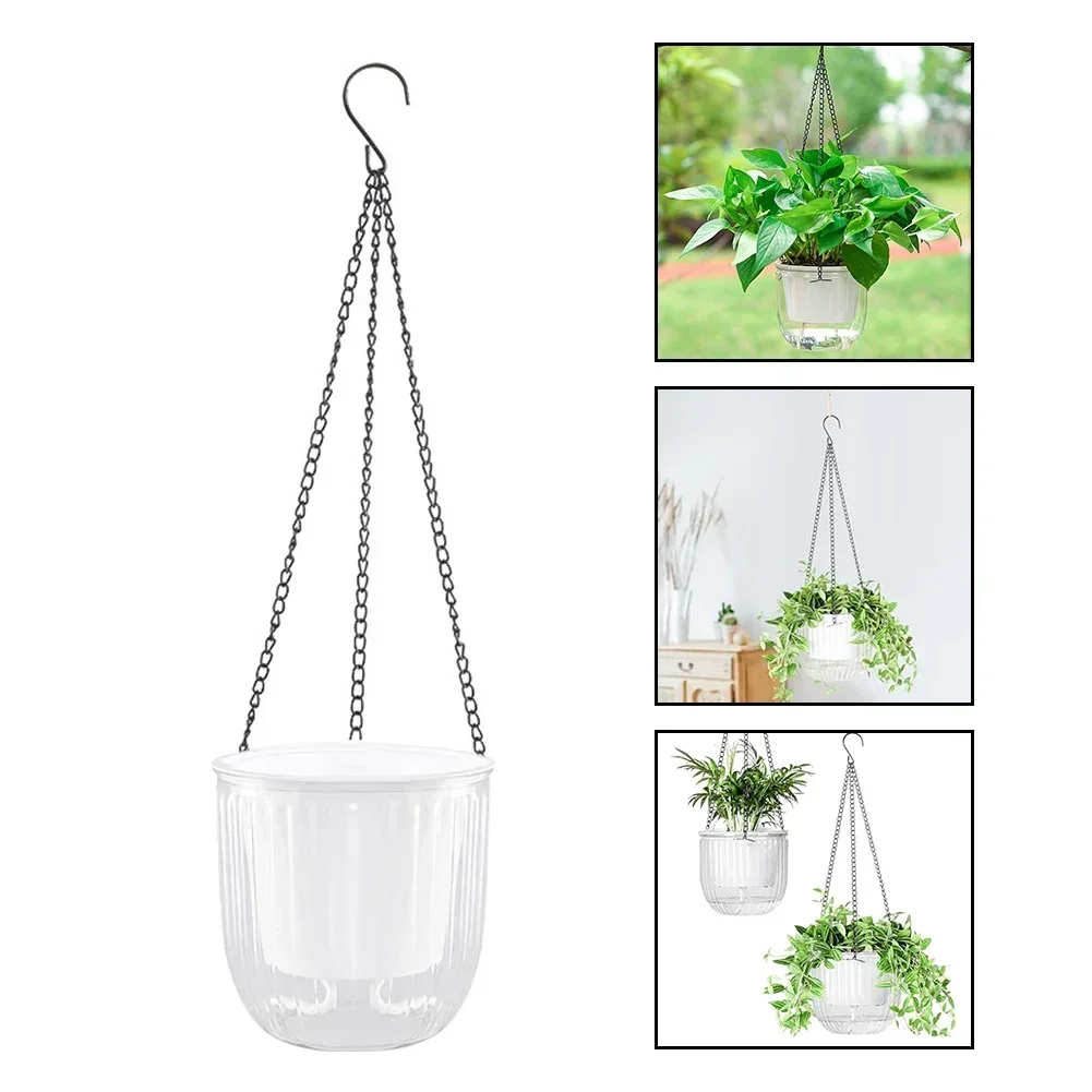Decorative Hanging Basket Effective Drainage System Hanging Plant Pot Cotton Rope System Lightweight Plastic Material