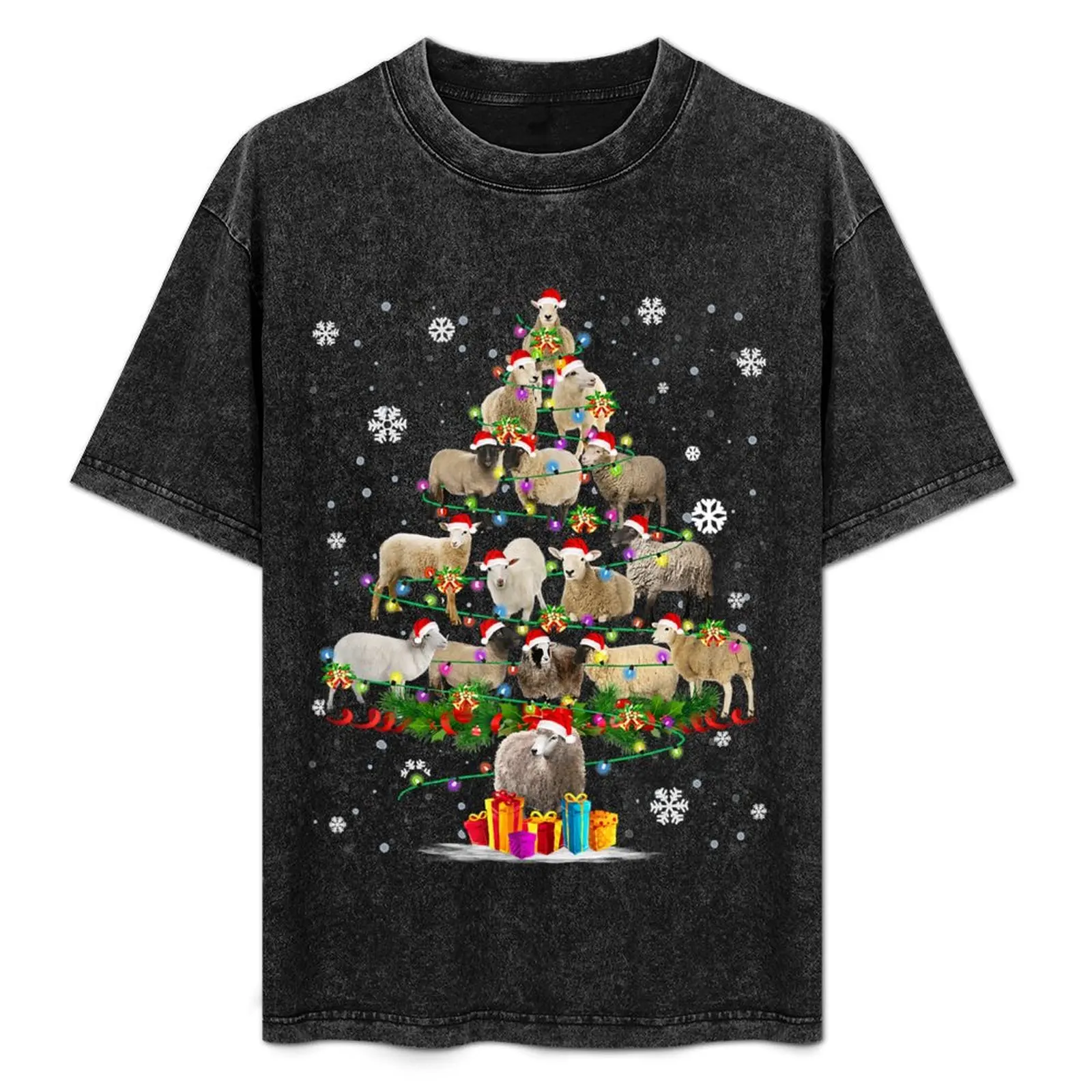 

Funny Sheep Christmas Tree Light Hat In Snow Santa Xmas T-Shirt Outdoor Activity Sports T-Shirt