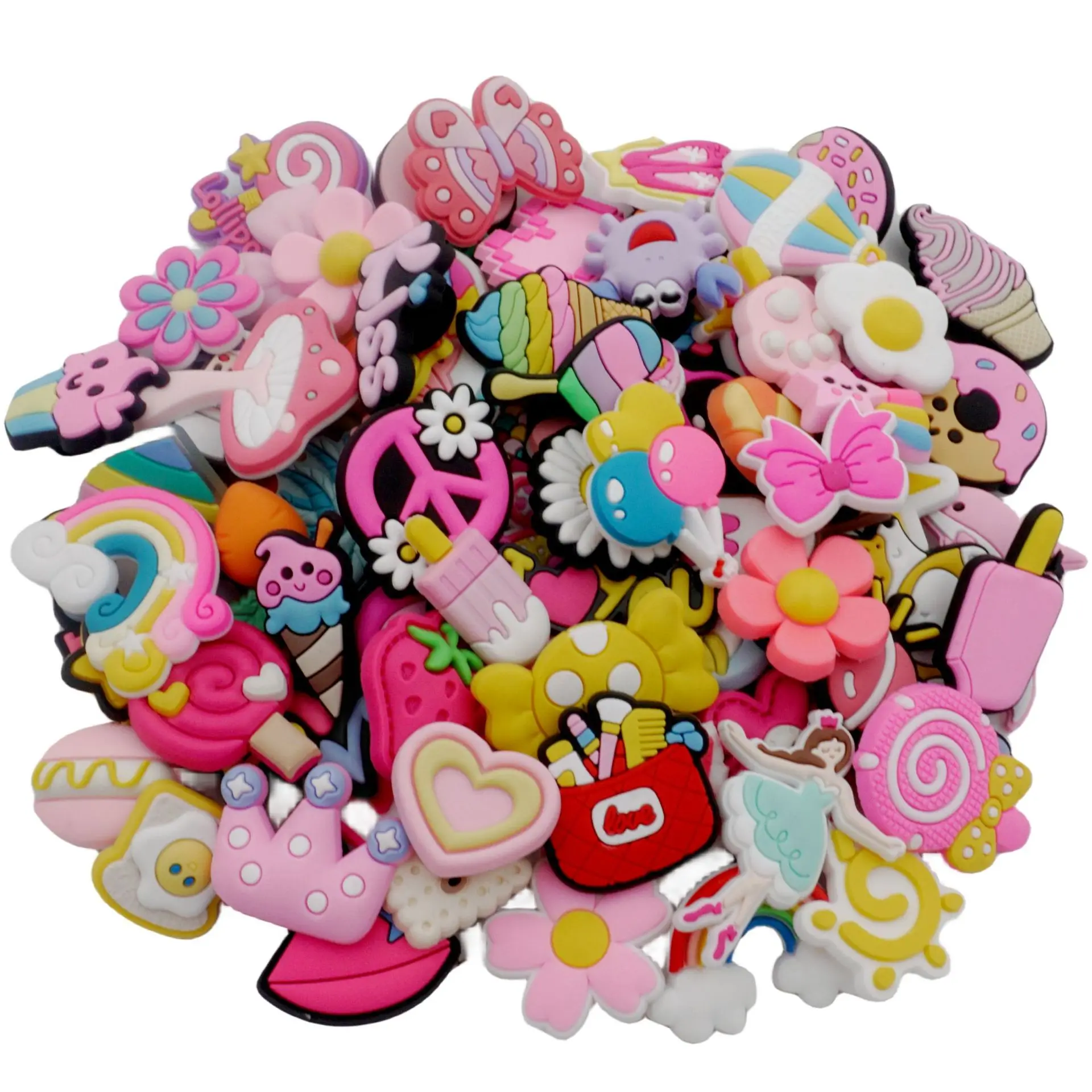 Random 30Pcs Shoe Charms , PVC Shoe Decorations Accessories for Christmas, Birthday, Party, Gift Shoes Pins for Men Women